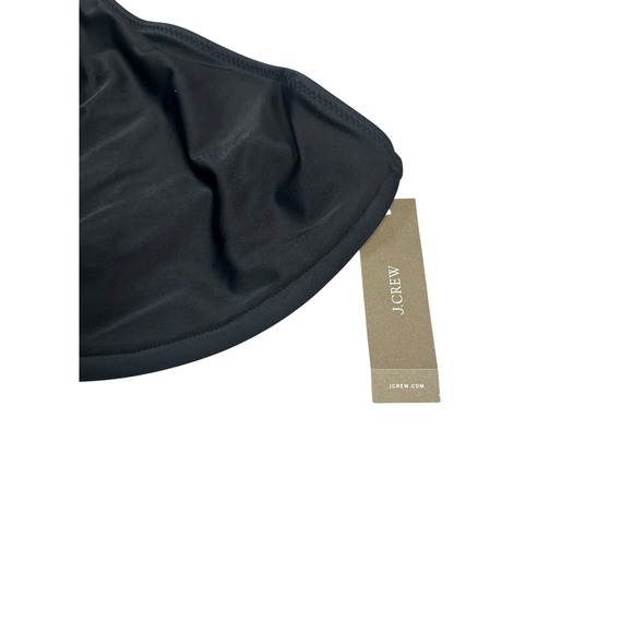 J Crew Black Halter Triangle Bikini Top Tie Front Swimsuit Women S - Picture 2 of 3